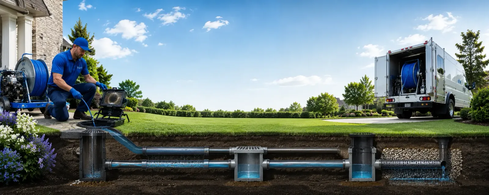 Outdoor drain cleaning information for Garland, PA